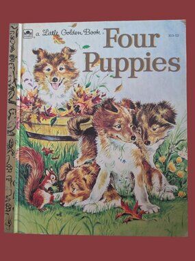 10/$25 Vintage Classic Four Puppies Little Golden Book